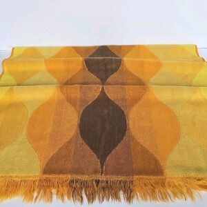 VTG Cannon Royal Family Seven Seas Fringed Bath Towel Orange Yellow‎ Brown 1616